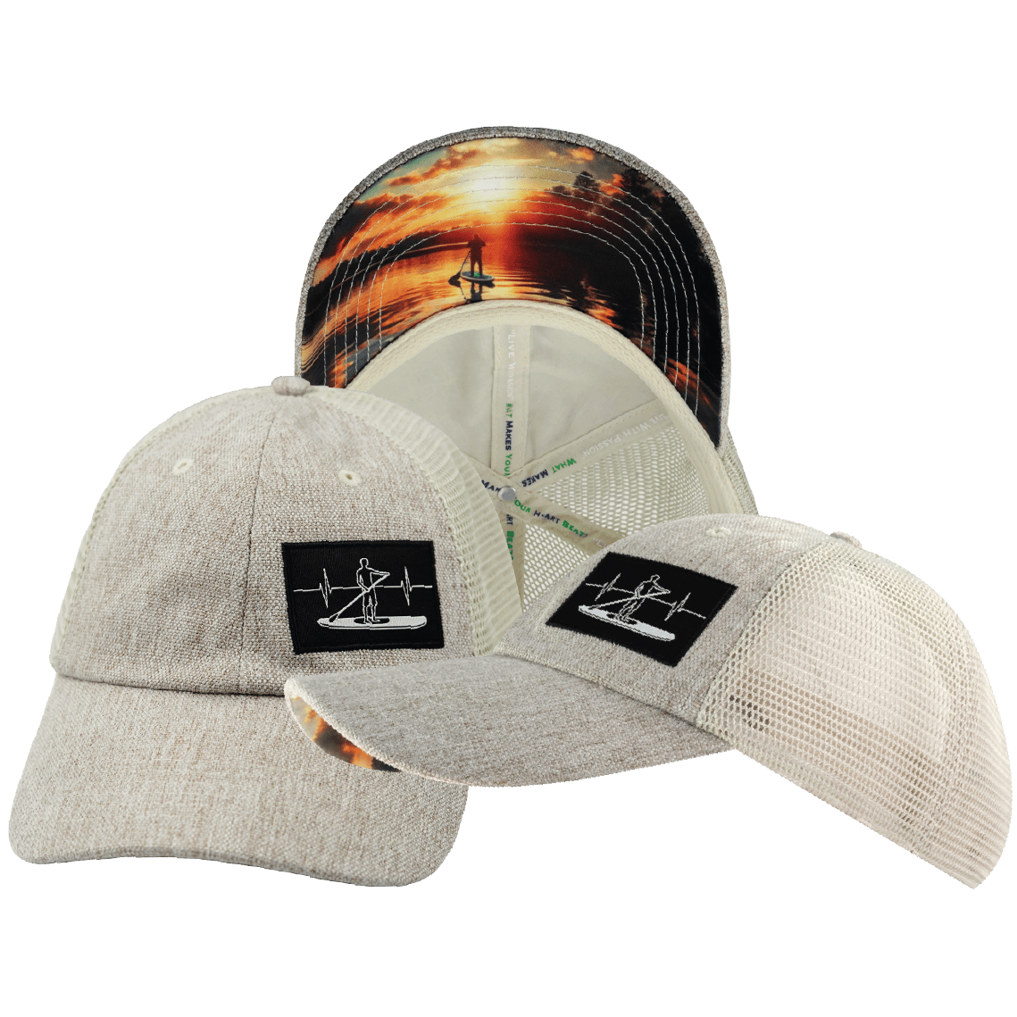 Paddle Board Hat - Dad Hat - Sand Hemp / Sand - Soft Trucker Mesh